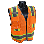 SV6H Type R Class 2 Heavy Duty Two Tone Mesh Surveyor Vest with Solid Pockets - Orange - Size 3X