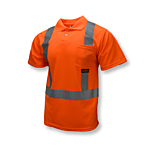 ST12 Class 2 High Visibility Safety Short Sleeve Polo Shirt - Orange - Size M