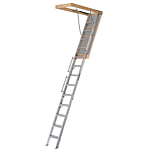 Louisville Ladder 25.5x63 Aluminum Attic Ladder, 350-pound Load Capacity, AL258P