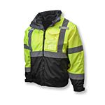 SJ210B Three-in-One Deluxe High Visibility Bomber Jacket - Green/Black Bottom - Size 3X