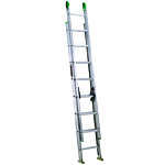 Louisville Ladder 16-Foot Aluminum Extension Ladder, Type II, 225-pound Load Capacity, AE4216PG