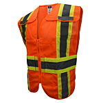 SV24-2 Type R Class 2 Breakaway Expandable Two Tone Mesh Safety Vest - Orange - Size 3X-5X