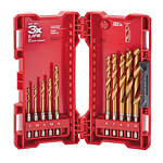 10-Piece Metric Titanium SHOCKWAVE™ Red Helix Drill Bit Kit