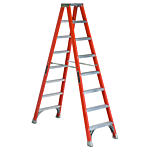Louisville Ladder 8-Foot Fiberglass Twin Front Twin Step Ladder, Type IA, 300-pound Load Capacity,