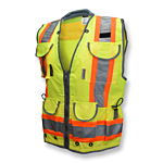 SV55 Class 2 Heavy Woven Two Tone Woven/Mesh Engineer Vest - Green - Size 3X