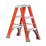 Louisville Ladder 5-Foot Fiberglass Twin Front Twin Step Ladder, Type IA, 300-pound Load Capacity,