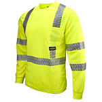 ST24-3 Class 3 High Visibility Long Sleeve Safety T-Shirt with Rad-Shade® UV Protection - Green - Size 5X