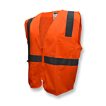 SV2Z Economy Type R Class 2 Solid Safety Vest with Zipper - Orange - Size 3X