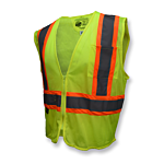 SV225 Class 2 Self Extinguishing Two-Tone Trim Mesh Safety Vest - Green - Size 5X