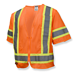SV22-3 Economy Type R Class 3 Mesh Safety Vest with Two-Tone Trim - Orange - Size 2X
