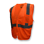 SV25 Economy Class 2 Self-Extinguishing Mesh Safety Vest with Zipper - Orange - Size 4X
