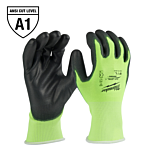 12 Pair High Visibility Cut Level 1 Polyurethane Dipped Gloves - L