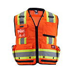 Class 2 Surveyor's High Visibility Orange Safety Vest - S/M