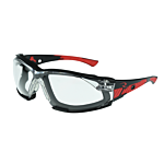 Obliterator™ IQ - IQuity™ Anti-Fog Foam Lined Safety Eyewear - Black / Red Frame - Clear IQ Anti-Fog Lens