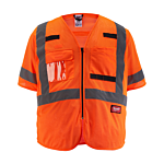 Class 3 High Visibility Orange Mesh Safety Vest - S/M