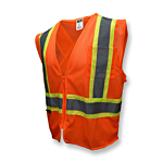 SV22X Economy Mesh X-Back Type R Class 2 Safety Vest with Two-Tone Trim - Orange - Size XL