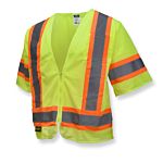 SV22-3 Economy Type R Class 3 Mesh Safety Vest with Two-Tone Trim - Green - Size 3X