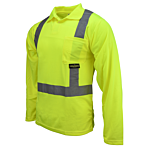 ST22 Class 2 High Visibility Long Sleeve Safety Polo Shirt - Green - Size L