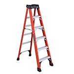 Louisville Ladder 6-Foot Fiberglass Step Ladder, Type IAA, 375-pound Load Capacity, FS1406HD