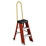 Louisville Ladder 3-Foot Fiberglass Step Stool with casters and handle, Type IA, 300-pound Load Capacity, FY8003-S55S56