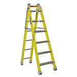 6 ft Fiberglass Step to Straight Multipurpose Ladders