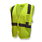 SV25 Economy Class 2 Self-Extinguishing Mesh Safety Vest with Zipper - Green - Size M