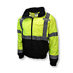 SJ110B Class 3 Two-in-One High Visibility Bomber Safety Jacket - Green/Black Bottom - Size L