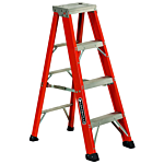 Louisville Ladder 4-Foot Fiberglass Step Ladder, Type IAA, 375-pound Load Capacity, FS1304HD