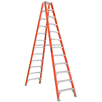 Louisville Ladder 12-Foot Fiberglass Twin Front Twin Step Ladder, Type IA, 300-pound Load Capacity,