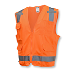 SV7 Surveyor Type R Class 2 Solid/Mesh Safety Vest - Orange - Size 5X