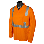 ST22 Class 2 High Visibility Long Sleeve Safety Polo Shirt - Orange - Size L