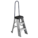 Louisville Ladder 3-Foot Aluminium Step Stool with casters and handle, Type IAA, 375-pound Load Capacity, AY8003-S55S56