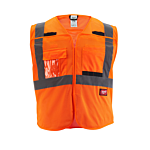 Class 2 Breakaway High Visibility Orange Mesh Safety Vest - S/M