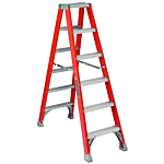 Louisville Ladder 6-Foot Fiberglass Twin Front Step Ladder, Type IA, 300-pound Load Capacity, FM1506