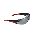 Obliterator™ Safety Eyewear - Black/Red Frame - Silver Lens