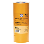 ProMask Orange Contractor Grade Painter's Masking Tape, 1.88" x 60 yd, Orange, (6-Pack), 48 MM Width