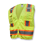 SV6 Two Tone Surveyor Type R Class 2 Solid/Mesh Safety Vest - Green - Size 3X